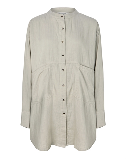 Rabens Saloner - Sonja Cotton Double Oversized Hemd - Cement